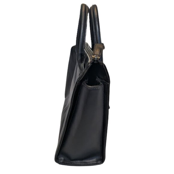 Giani Bernini Black Genuine Leather Satchel Tote Vintage-Era - Picture 5 of 12